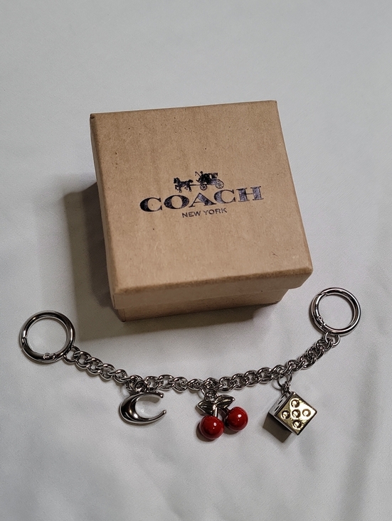Coach Accessories - Coach Silver-Tone Bag Charm with Red Cherry and Dice